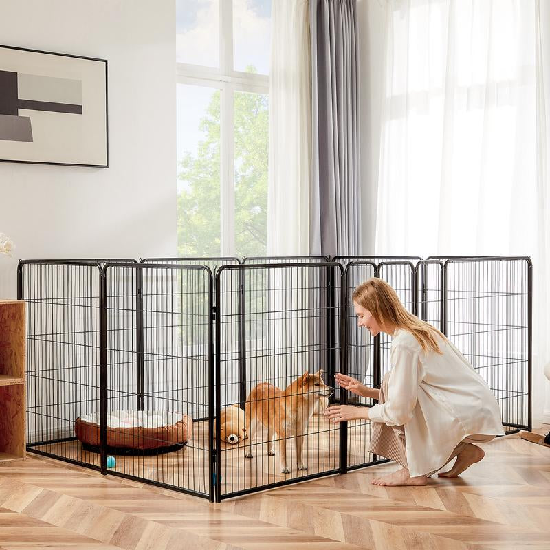 Sweet Furniture S - Pet Supplies Dog Playpen Indoor - Pet Fence Exercise Pen for Yard Gate 8 /16 Panels Foldable Puppy Crates with Doors Metal Dog Pen