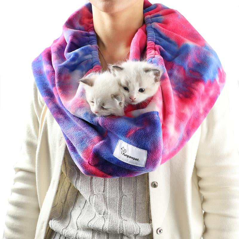 Yunpawpet Small Cat Sling Carrier Pet Bonding Scarf - Handsfree Pet Carrier Pouch for Newborn Kittens, Hedgehogs, Sugar Gliders, Squirrels, Ferrets, Parrots, Birds, Reptiles Etc.