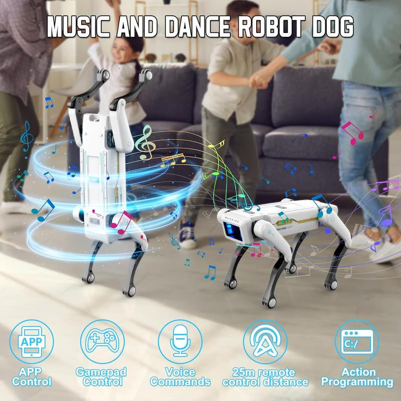 Robot Dog, AI Smart Pet, Can Dance and Do Kung Fu, with App/Remote Control, Supports Motion Programming, an Ideal Gift for Children
