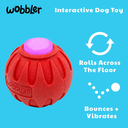 Wobbler Interactive Dog Toy - Rolls across the Floor, Bounces, Vibrates - Active Rolling Ball and Boredom Buster for Medium to Large Dogs