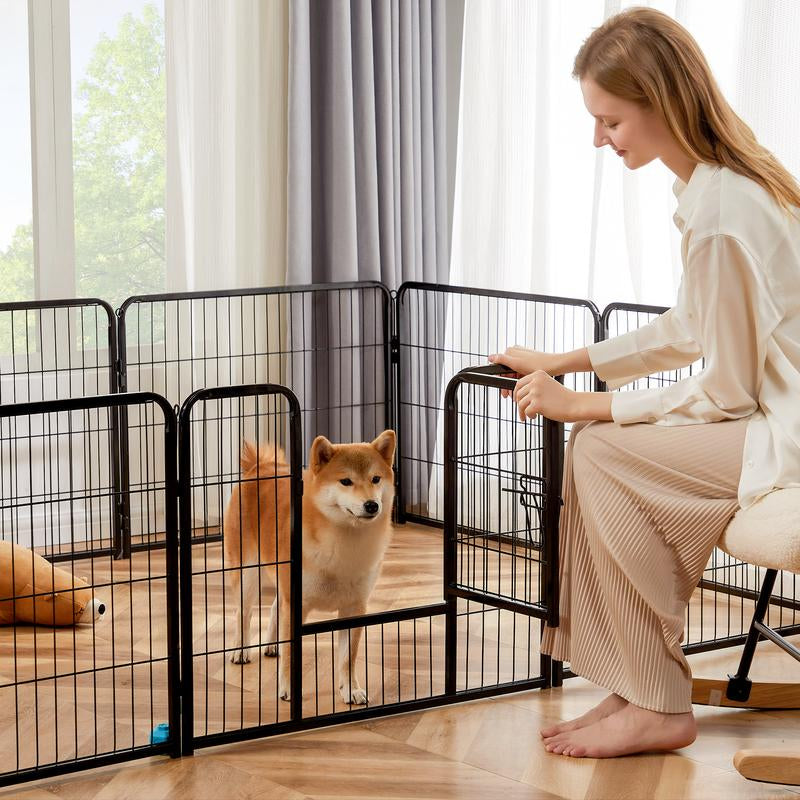 Sweet Furniture S - Pet Supplies Dog Playpen Indoor - Pet Fence Exercise Pen for Yard Gate 8 /16 Panels Foldable Puppy Crates with Doors Metal Dog Pen