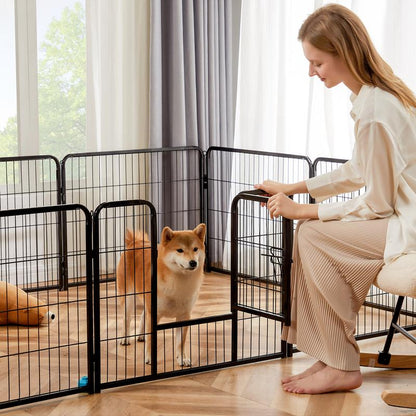 Sweet Furniture S - Pet Supplies Dog Playpen Indoor - Pet Fence Exercise Pen for Yard Gate 8 /16 Panels Foldable Puppy Crates with Doors Metal Dog Pen