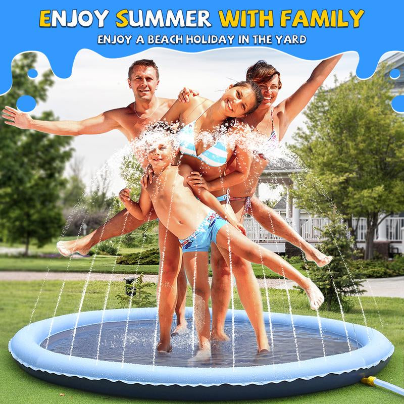 VISTOP Splash Pad for Dogs, Non-Slip Texture Design Thicken Inflatable Sprinkler Pool Outdoor Water Toys, Inflatable Water Spray Pad, Fun Backyard Fountain Play Mat for Girls Boys or Dogs