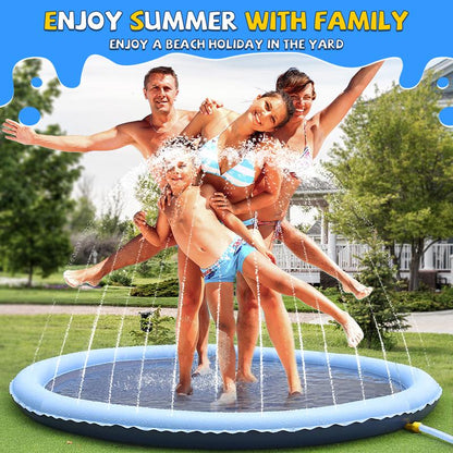 VISTOP Splash Pad for Dogs, Non-Slip Texture Design Thicken Inflatable Sprinkler Pool Outdoor Water Toys, Inflatable Water Spray Pad, Fun Backyard Fountain Play Mat for Girls Boys or Dogs