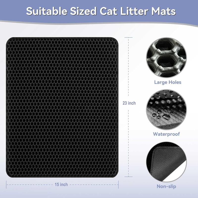 EVA Material Cat Litter Mat, Catchable, Filter Toilet Basin, Washable, Cat Litter Box, Pet Supplies (Waterproof & Urine-Proof), Large（17Inch X 23Inch）