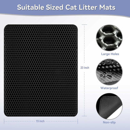 EVA Material Cat Litter Mat, Catchable, Filter Toilet Basin, Washable, Cat Litter Box, Pet Supplies (Waterproof & Urine-Proof), Large（17Inch X 23Inch）