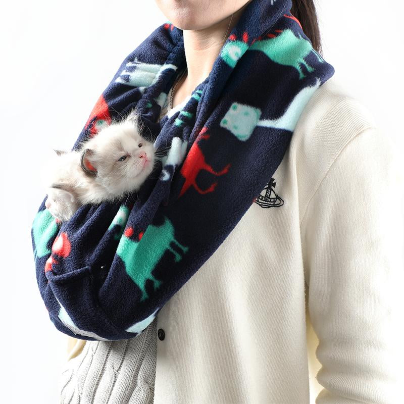 Yunpawpet Small Cat Sling Carrier Pet Bonding Scarf - Handsfree Pet Carrier Pouch for Newborn Kittens, Hedgehogs, Sugar Gliders, Squirrels, Ferrets, Parrots, Birds, Reptiles Etc.
