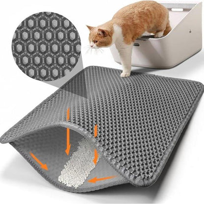 EVA Material Cat Litter Mat, Catchable, Filter Toilet Basin, Washable, Cat Litter Box, Pet Supplies (Waterproof & Urine-Proof), Large（17Inch X 23Inch）